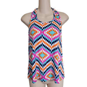 Macbeth Collection by Margaret Josephs Printed Halter Tank Top Size Women Small
